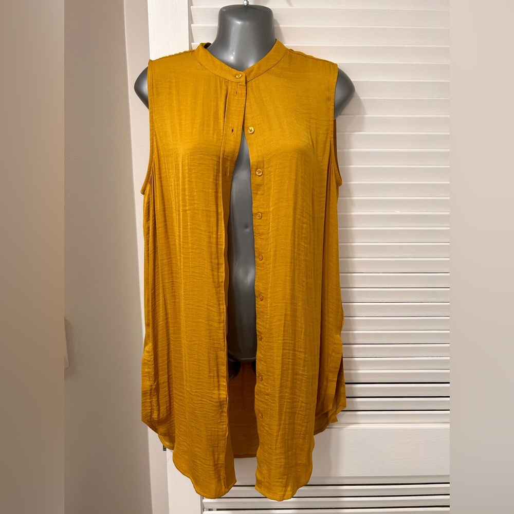 Joie Sleeveless Button Down Tunic Style Blouse In… - image 1